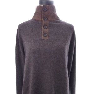 Men's Brown Merino Cashmere Sweater Medium M